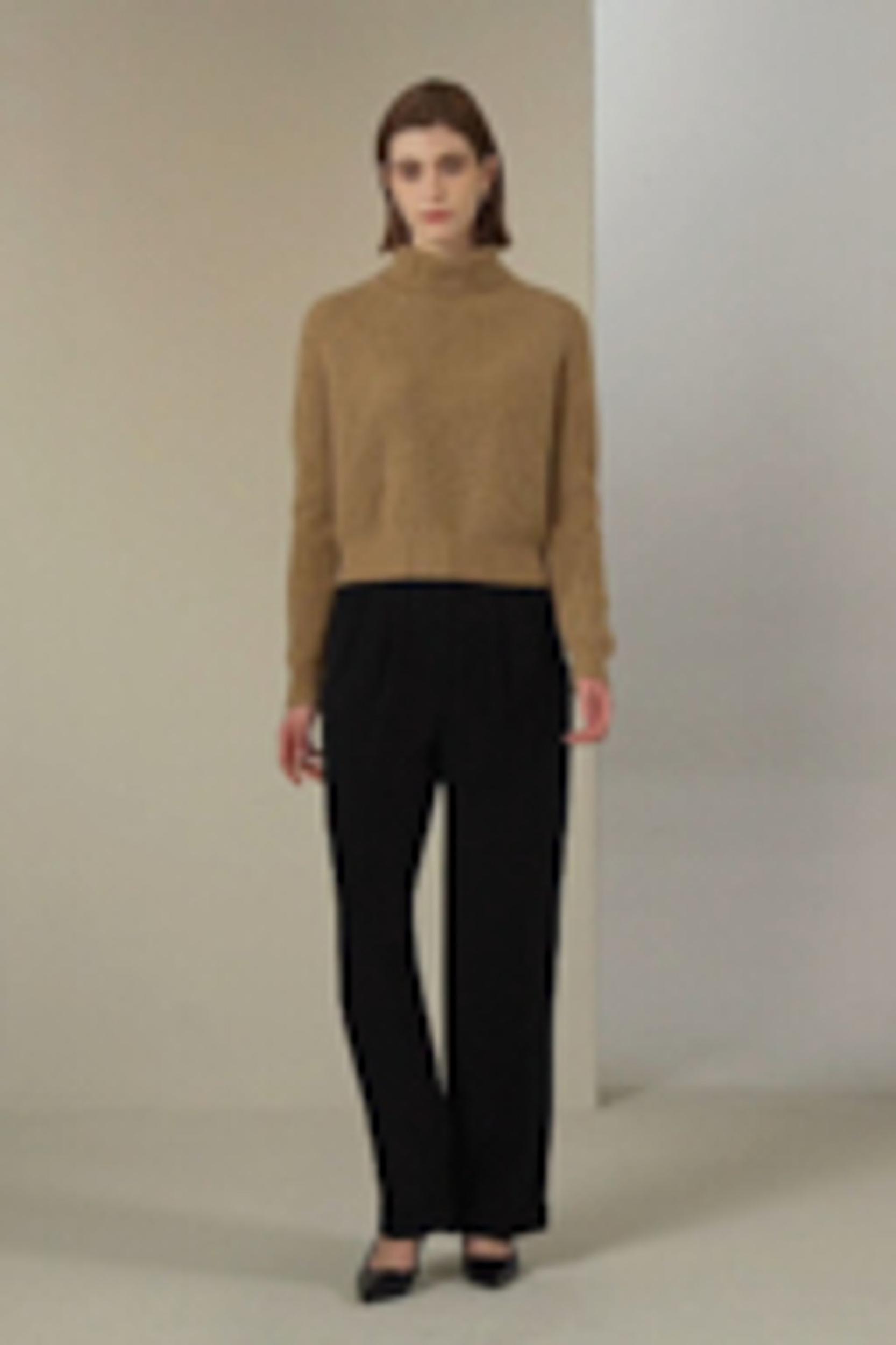 Cashmere Textured Turtleneck Sweater Product Image