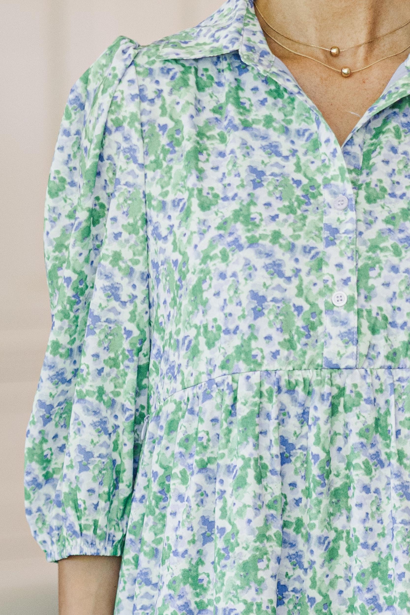 NURSING COLLECTION: Love Found Lavender Ditsy Floral Tiered Midi Dress Female Product Image