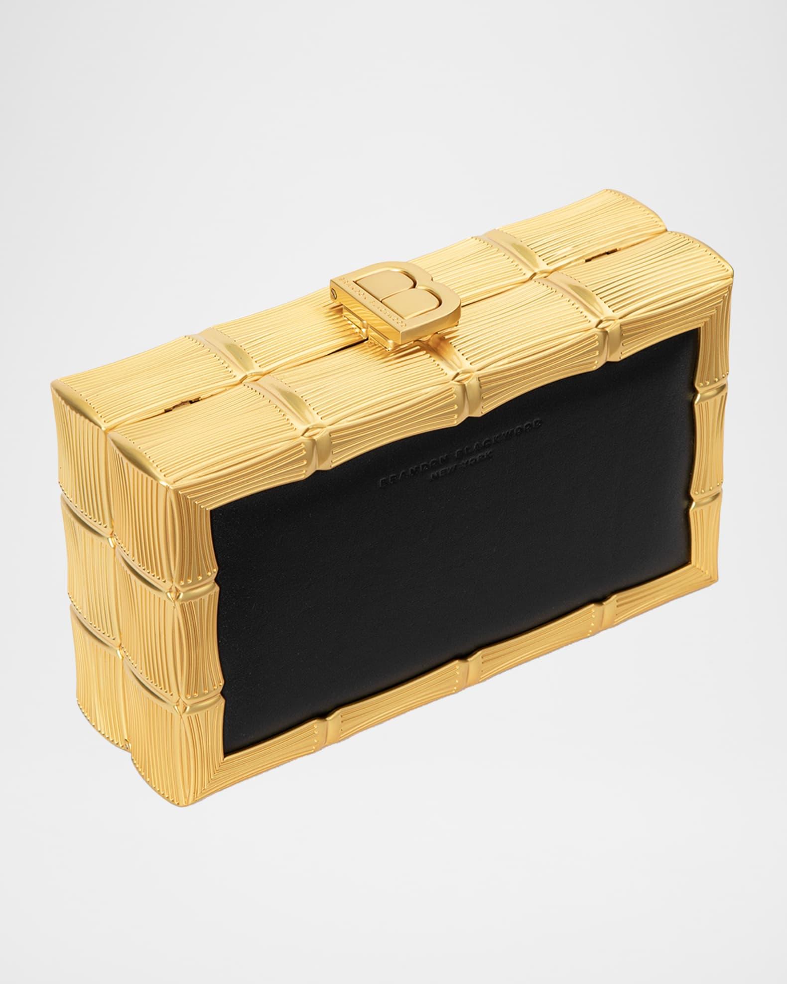 Bamboo Brass & Leather Clutch Bag Product Image