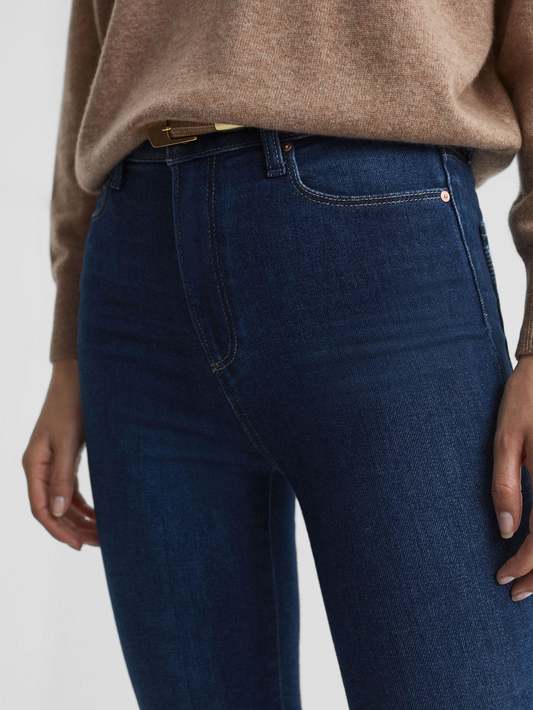 Paige High Rise Flared Jeans in Timeless Blue Product Image