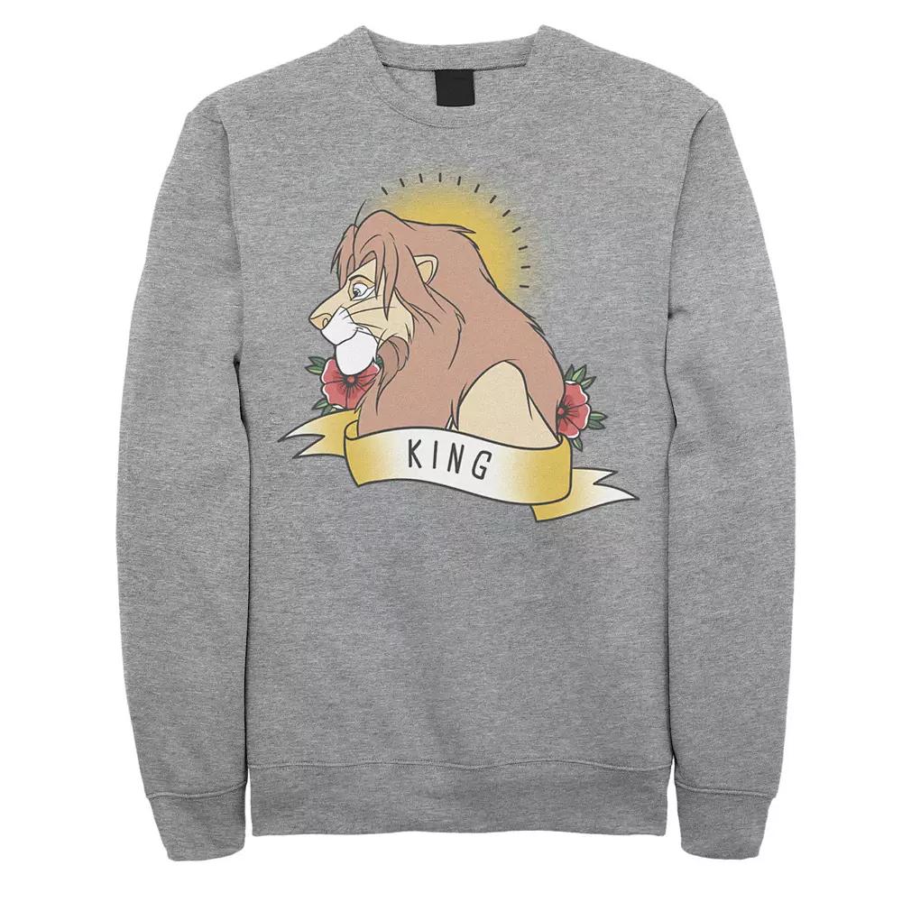 Disney's Lion King Simba Men's King Tattoo Yellow Sweatshirt,  Product Image