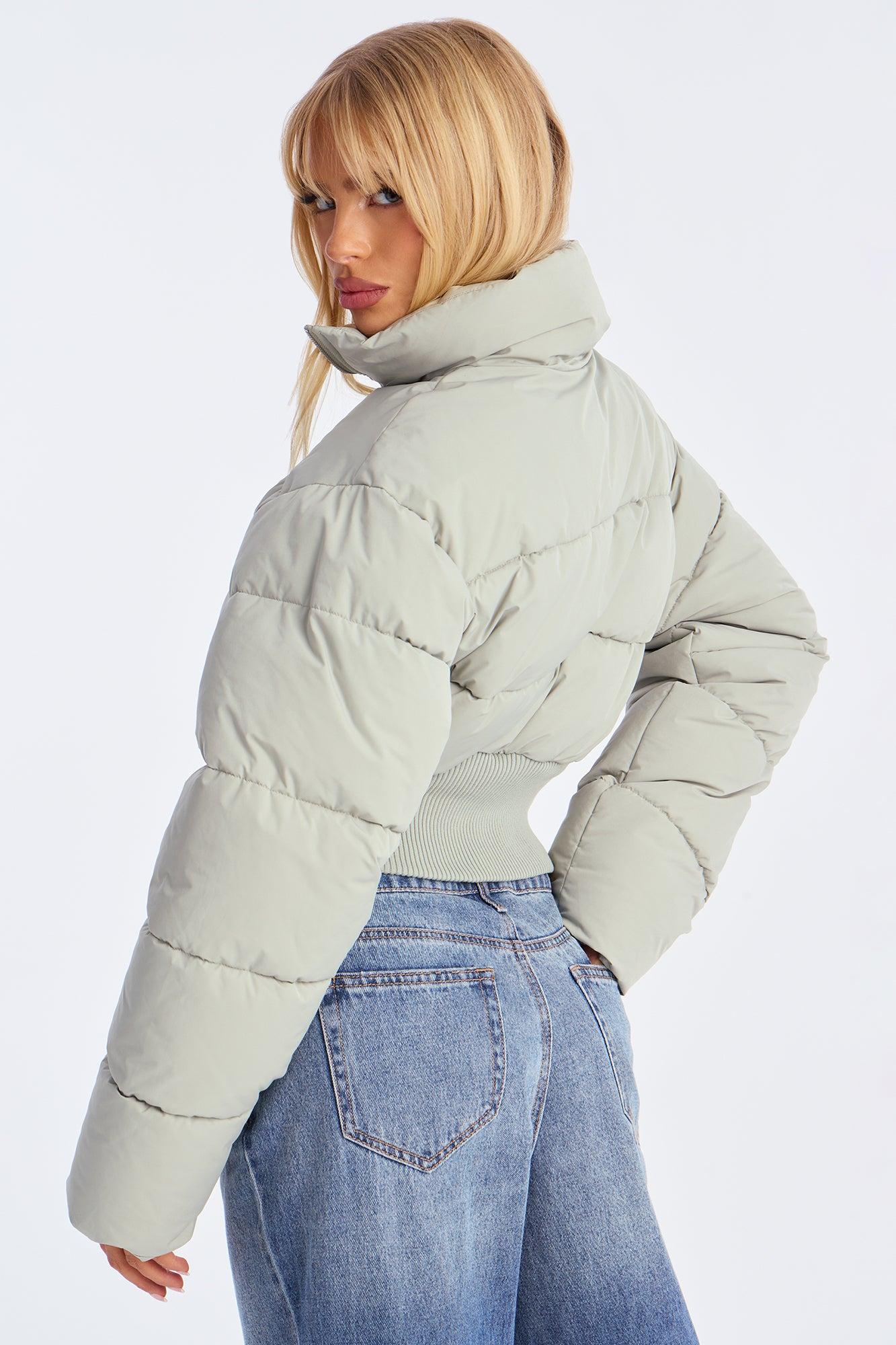 Cold Serve Corset Puffer Jacket - Olive Product Image