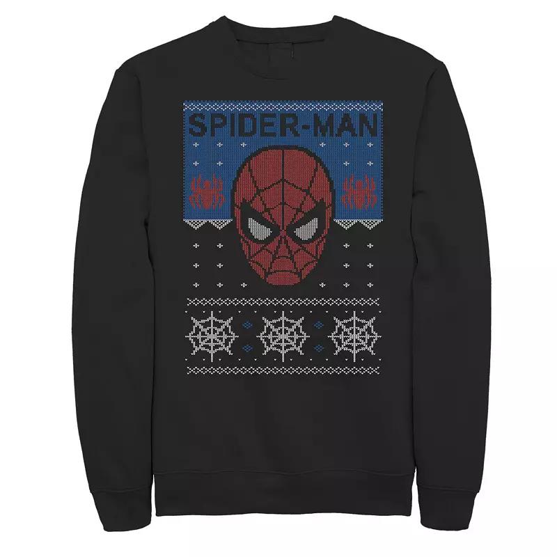 Men's Marvel Spider-Man Ugly Christmas Sweater Fleece,  Product Image