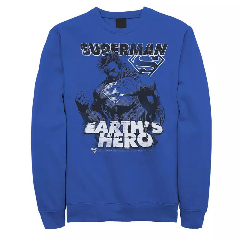 Men's DC Comics Superman Earth's Hero Sketched Poster Sweatshirt,  Product Image