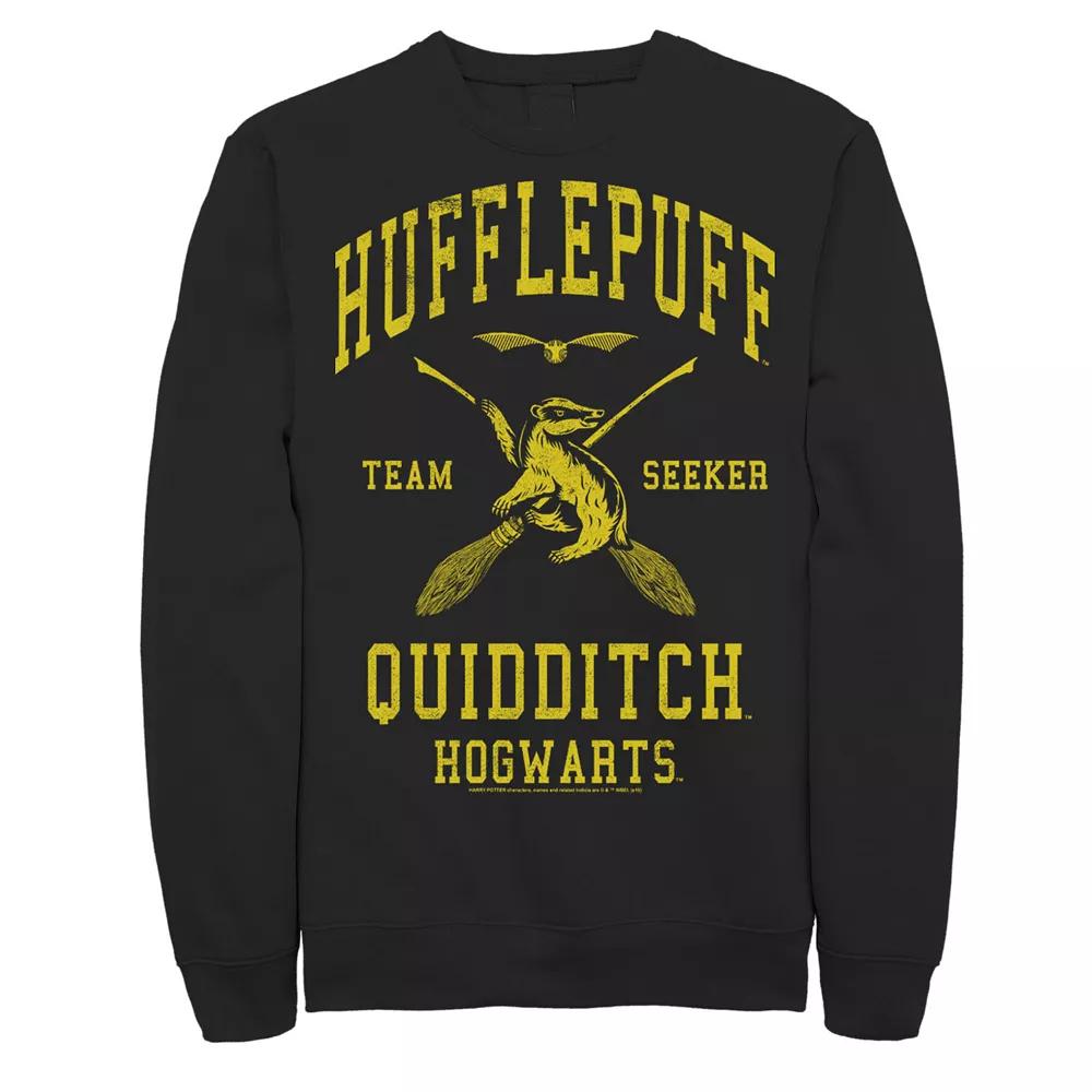 Men's Harry Potter Hufflepuff Quidditch Fleece Pullover, Size: Large, Black Product Image