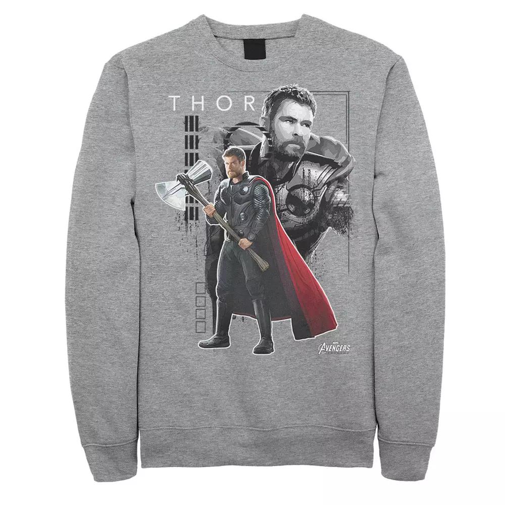 Men's Marvel Thor Collage Portrait Poster Graphic Fleece Pullover,  Product Image