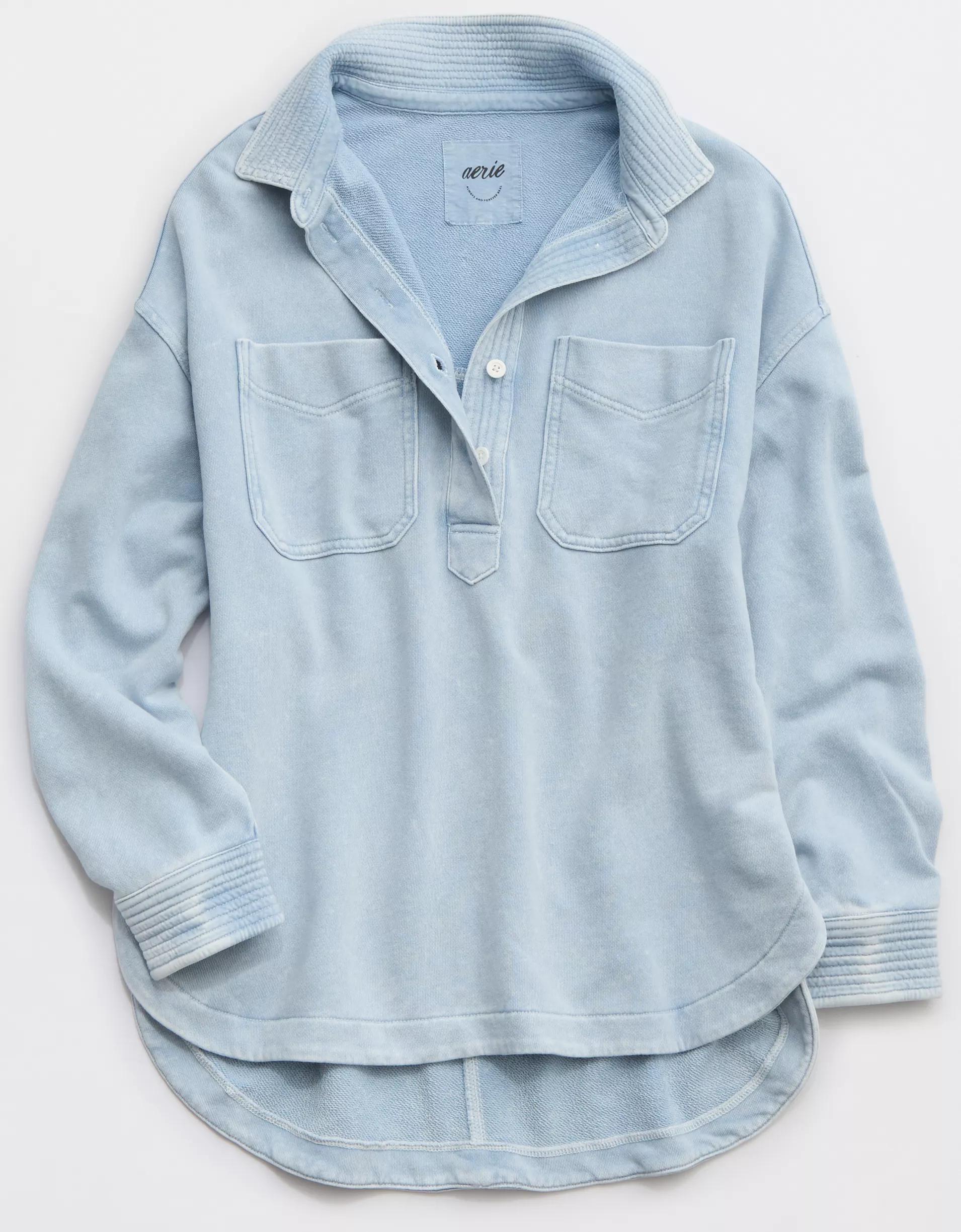 Aerie Popover Polo Sweatshirt Product Image
