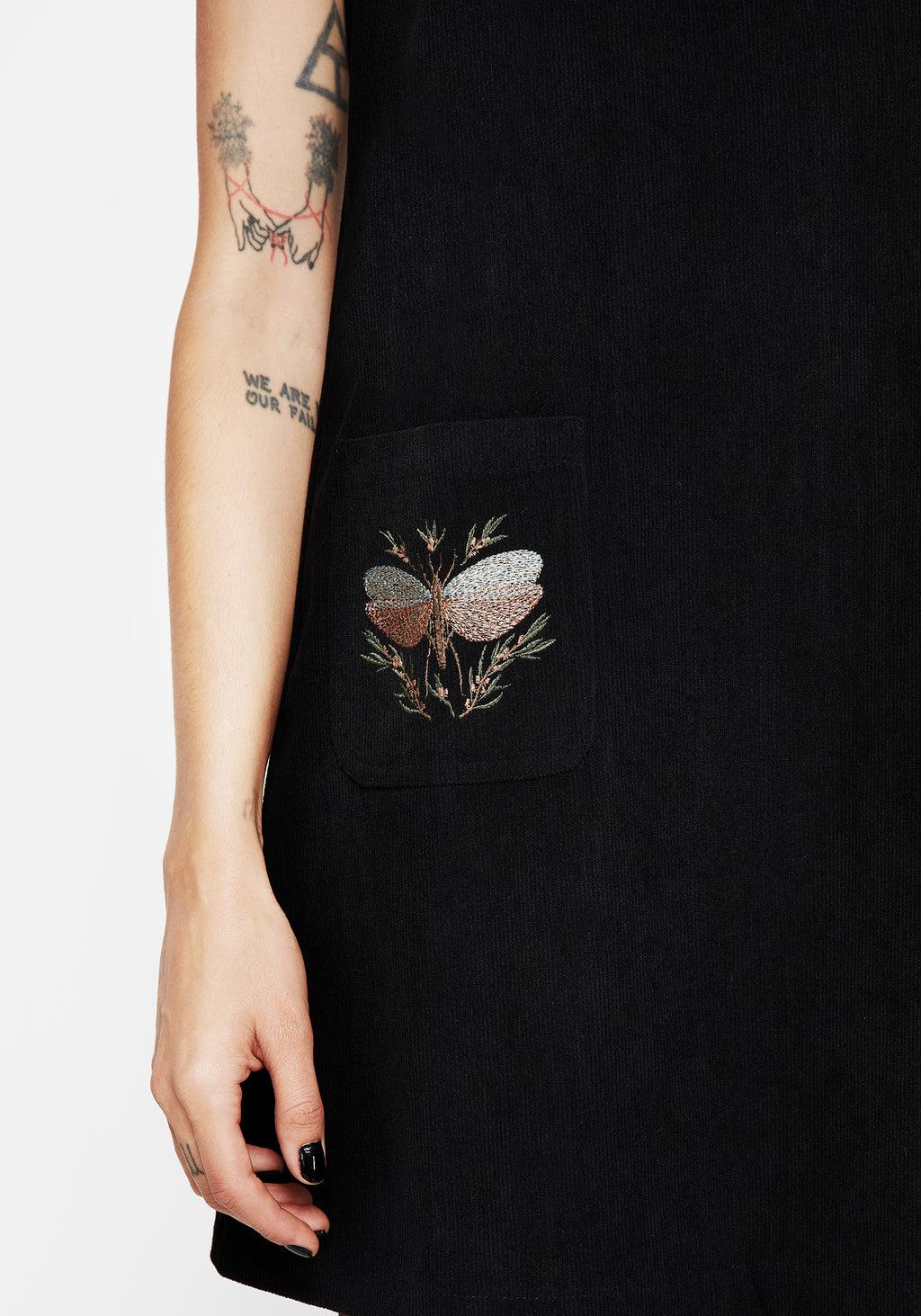 Griffinfly Embroidered Pocket Cord Mini Dress Product Image