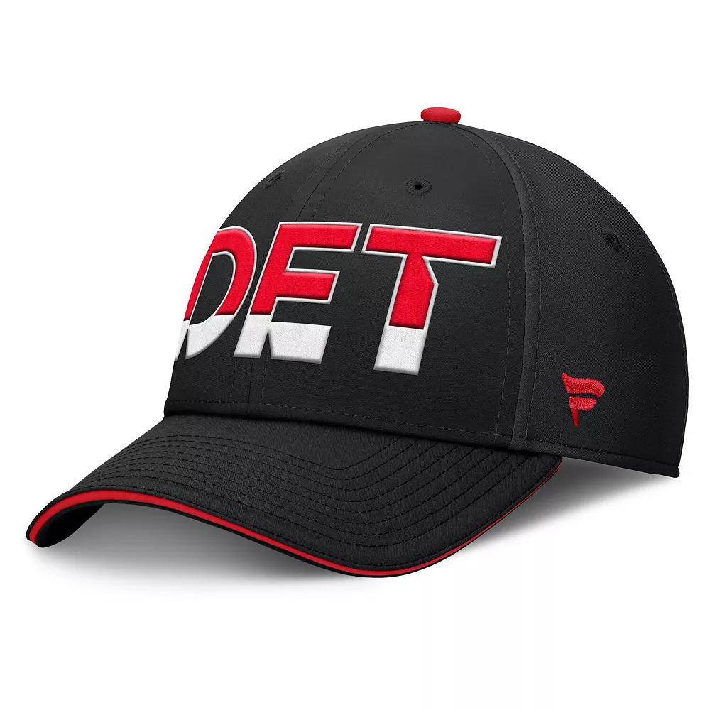 Men's Fanatics Black/Red Detroit Red Wings Authentic Pro Rink Team Code Flex Hat, Size: Small/Medium Product Image
