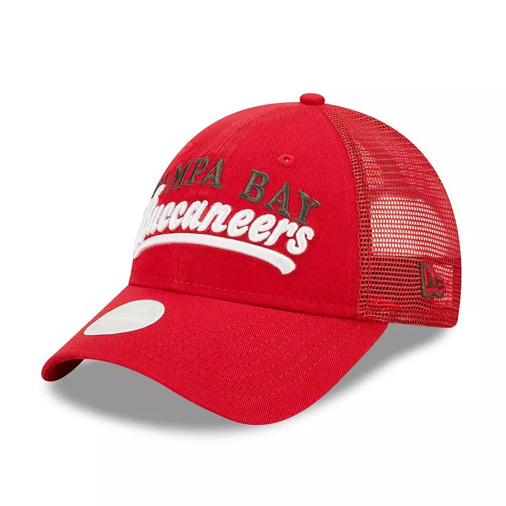 Women's New Era Red Tampa Bay Buccaneers Team Trucker 9FORTY Snapback Hat Product Image
