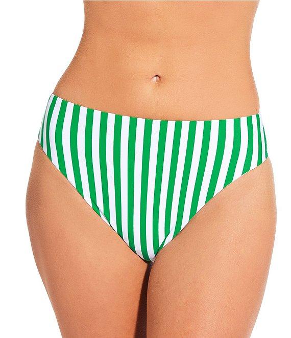 Gianni Bini Almalfi Stripe High Waist Cheeky Swim Bottom Product Image