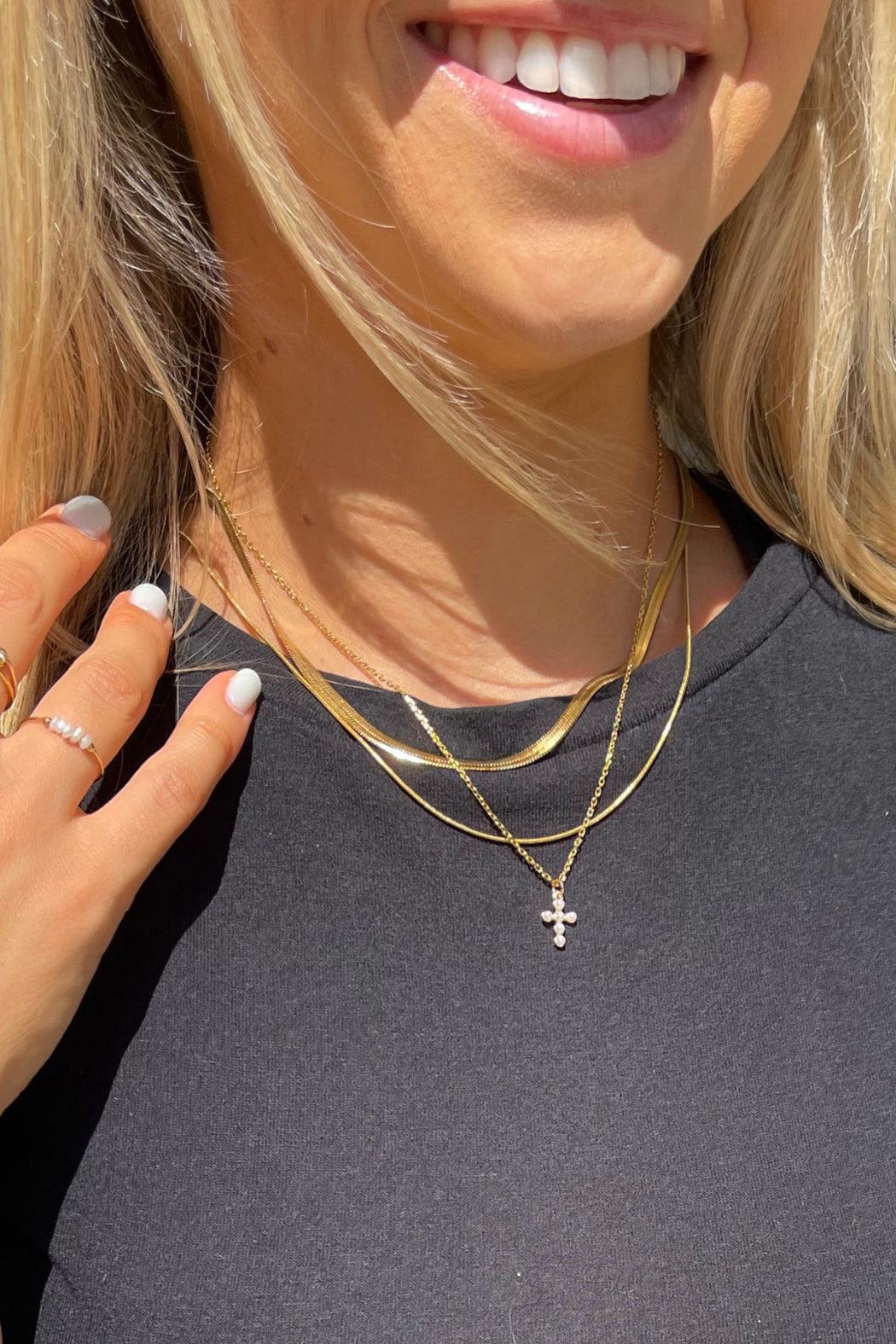 Pearl Cross Necklace Product Image