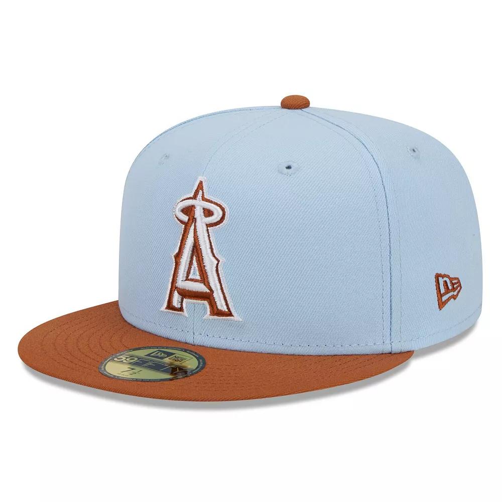 Men's New Era Light Blue/Brown Oakland Athletics Spring Color Basic Two-Tone 59FIFTY Fitted Hat,  Product Image