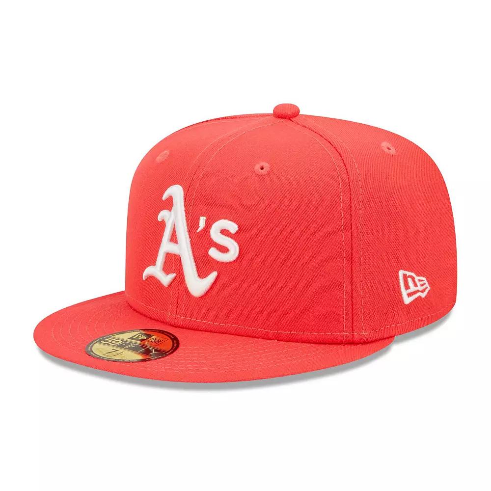 Men's New Era Red Oakland Athletics Lava Highlighter Logo 59FIFTY Fitted Hat,  Product Image