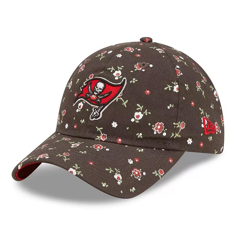 Women's New Era Pewter Tampa Bay Buccaneers  Floral 9TWENTY Adjustable Hat, Charco Product Image