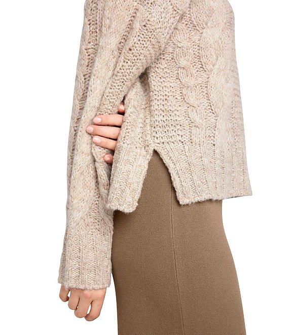 Splendid x Cella Jane Blog Cashblend Cable Knit Crew Neck Long Sleeve Pullover Sweater Product Image