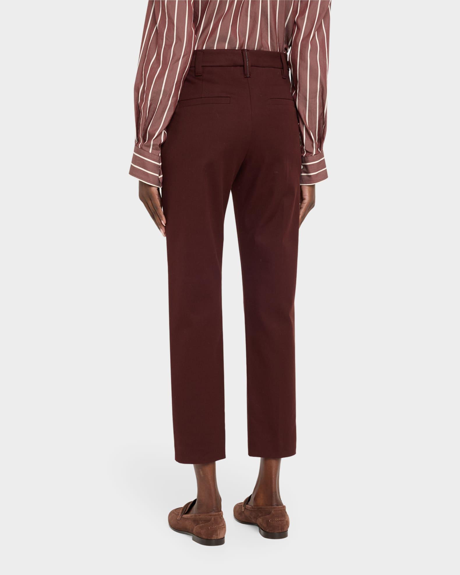 Cotton Twill Slim-Leg Ankle Pants Product Image