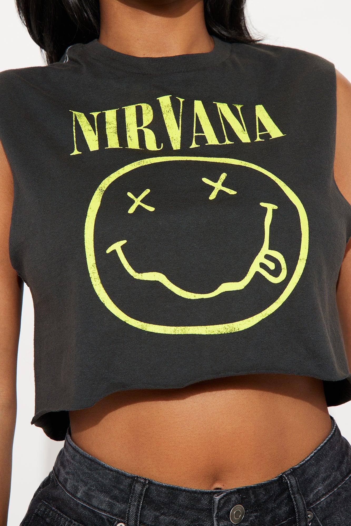 Nirvana Washed Muscle Tee - Charcoal Product Image