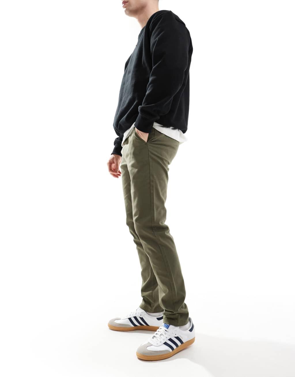 ASOS DESIGN skinny fit chinos in khaki Product Image