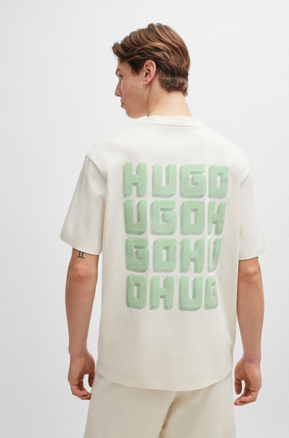 Relaxed-fit T-shirt in cotton with large rear logos Product Image