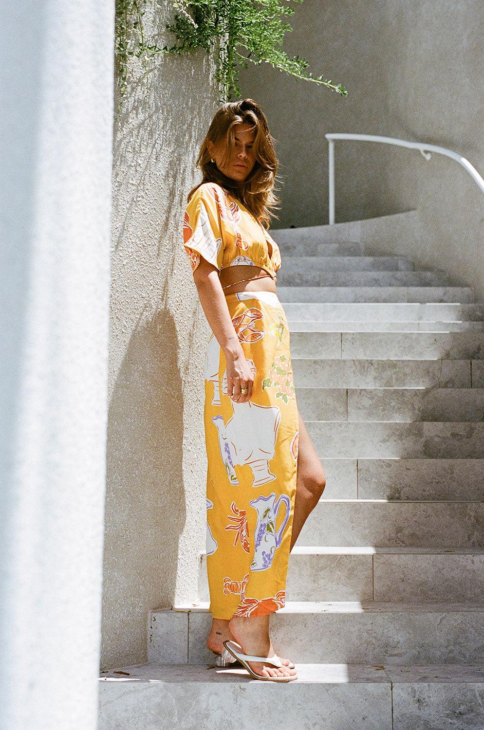 Leonie Wrap Top - Ciao Yellow Product Image