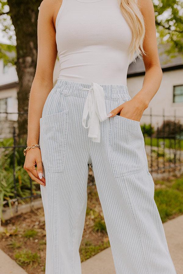 The Paisley High Waist Stripe Straight Leg Pants Product Image