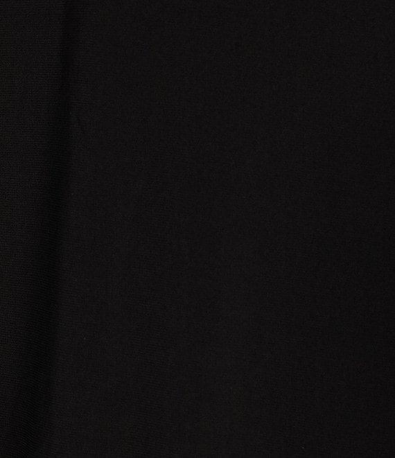 Kasper Plus Size Mix Media Split Neck Mesh Long Sleeve Top Product Image