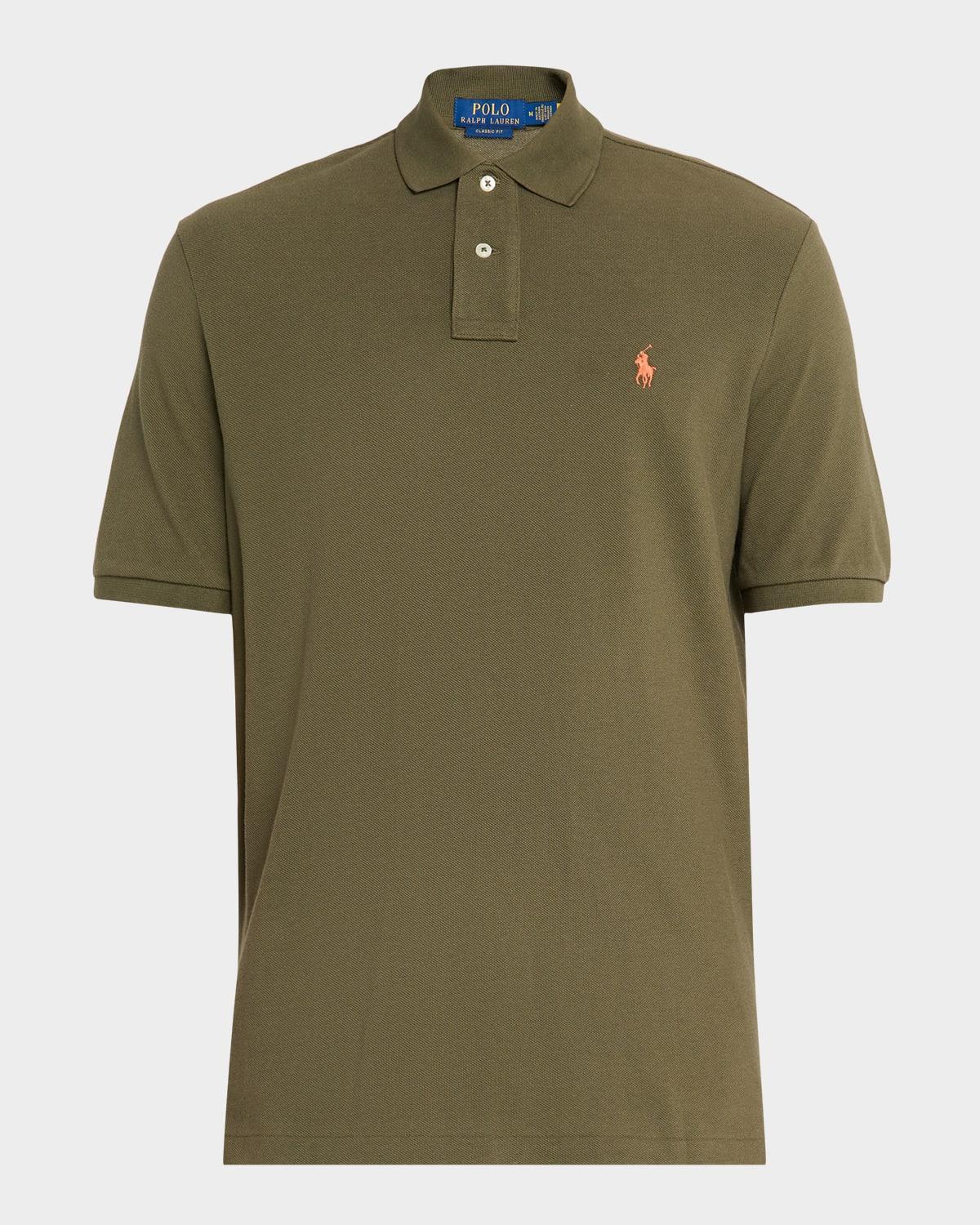 POLO RALPH LAUREN Green Polo Shirt With Pony Embroidery On The Front Product Image