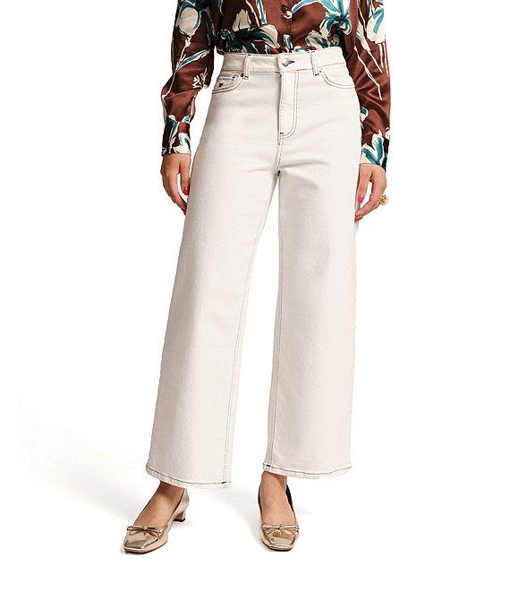 FRANCES VALENTINE Ace Stretch Denim Straight Wide Leg Jeans Product Image