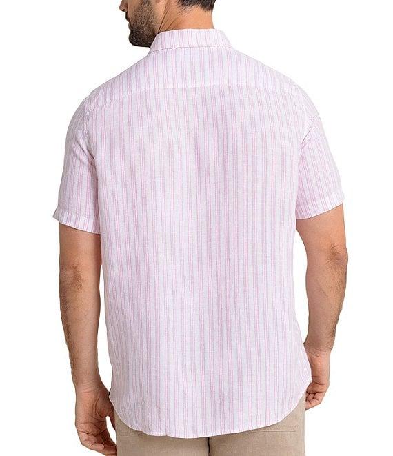 Southern Tide Crepe Myrtle Stripe Linen Short Sleeve Woven Shirt Product Image