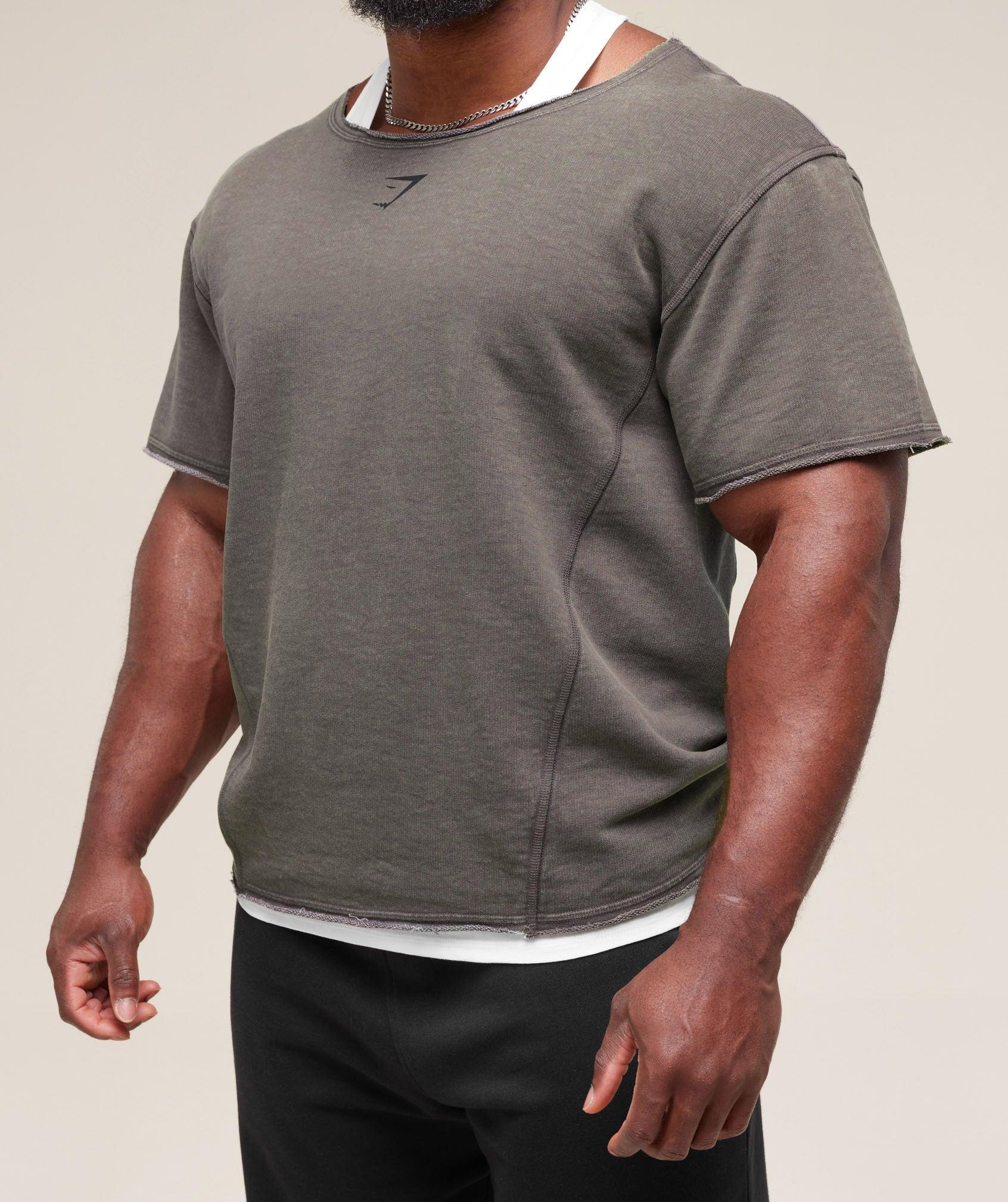 Gymshark Heritage Washed Rag Top - Onyx Grey Male Product Image
