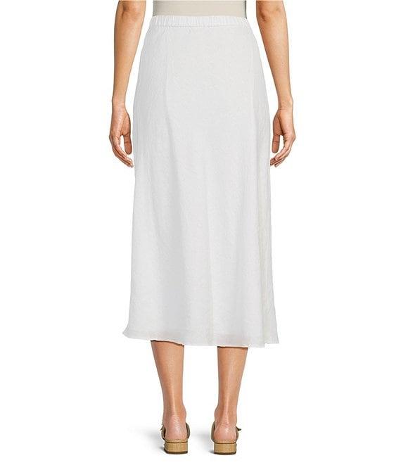 DKNY Linen Pull-On A-Line Midi Skirt Product Image