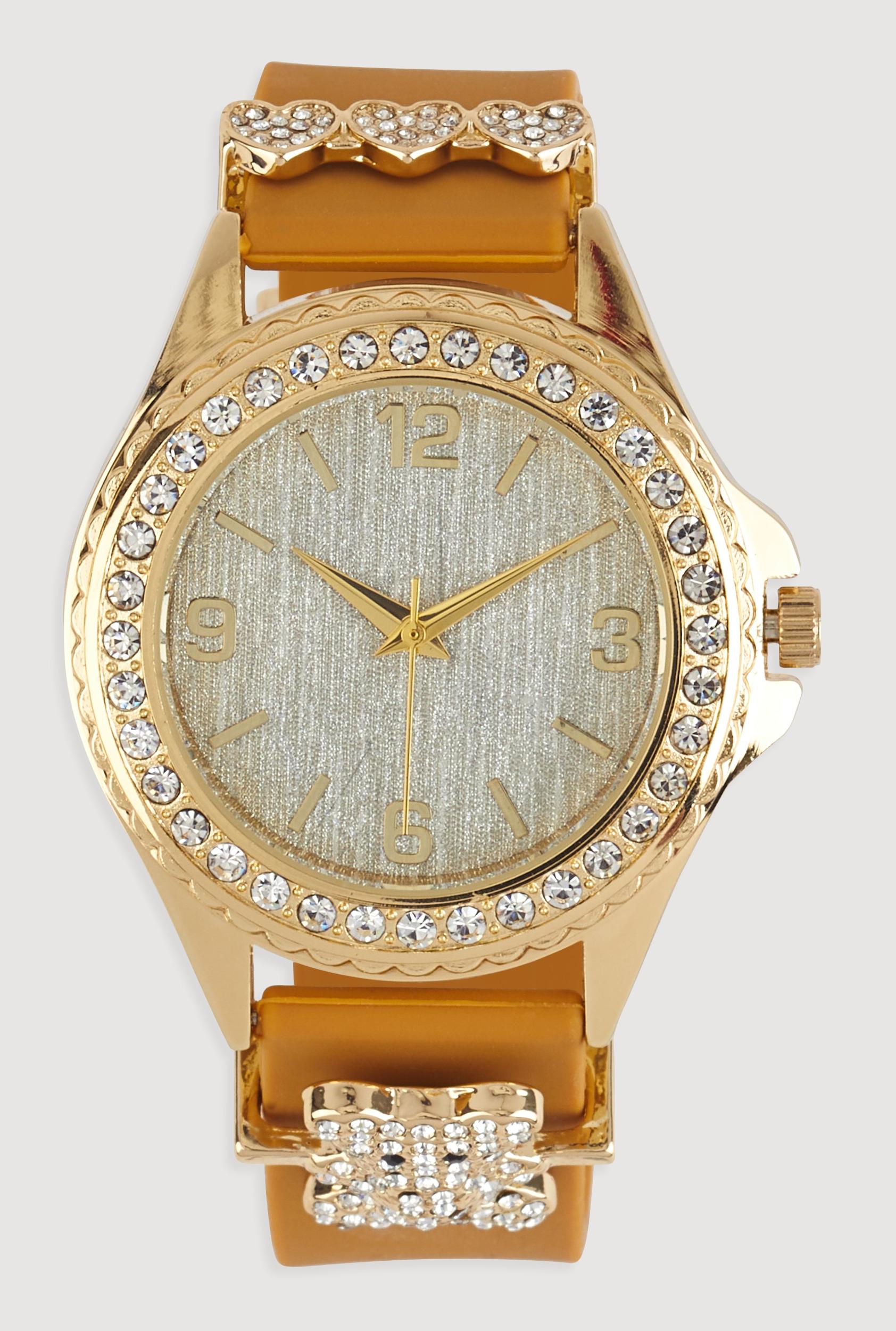 Heart Bear Rhinestone Detail Analog Watch Unisex Product Image