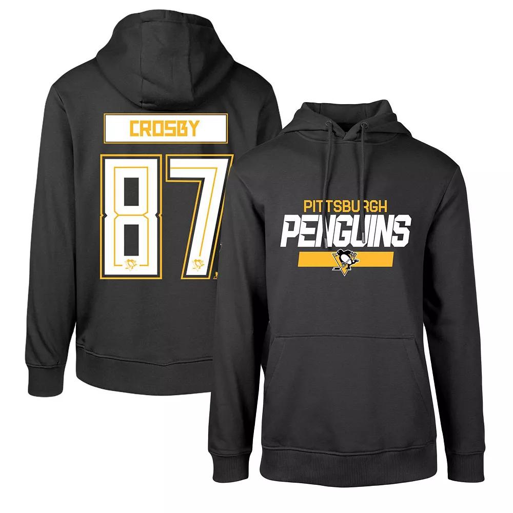 Men's Levelwear Sidney Crosby Black Pittsburgh Penguins Podium Name & Number Pullover Hoodie,  Product Image