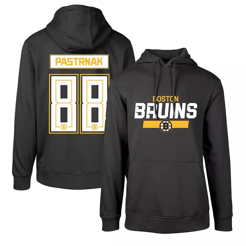 Men's Levelwear David Pastrnak Black Boston Bruins Podium Name & Number Pullover Hoodie,  Product Image