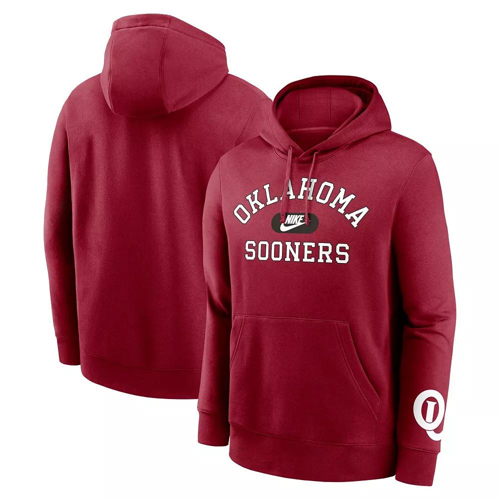 Men's Nike Crimson Oklahoma Sooners Legacy Foundational Two-Hit Club Performance Pullover Hoodie, Size: Large, Red Product Image