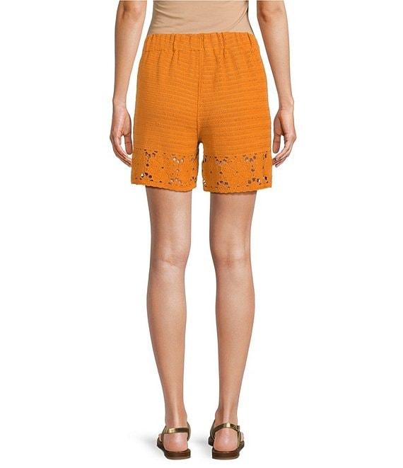 Current Air Coordinating Crochet High Rise Elastic Waist Shorts Product Image