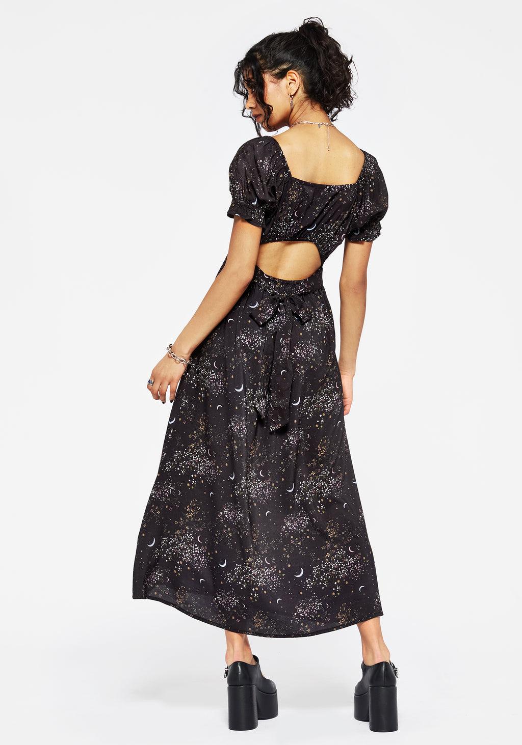 Peaseblossom Celestial Back Cut Out Midi Dress Product Image