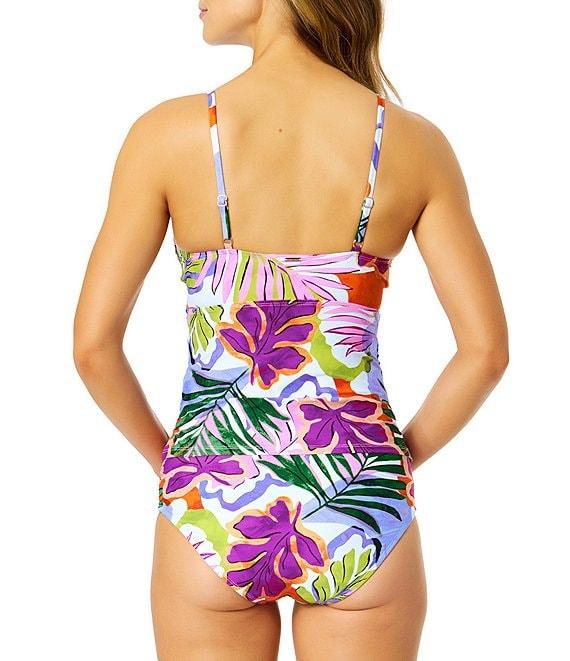 Anne Cole Mod Tropical Convertible Shirred High Waist Swim Bottom Product Image