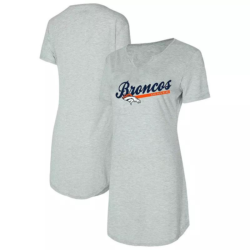 Women's Concepts Sport Gray Denver Broncos Petition Knit Nightshirt,  Product Image