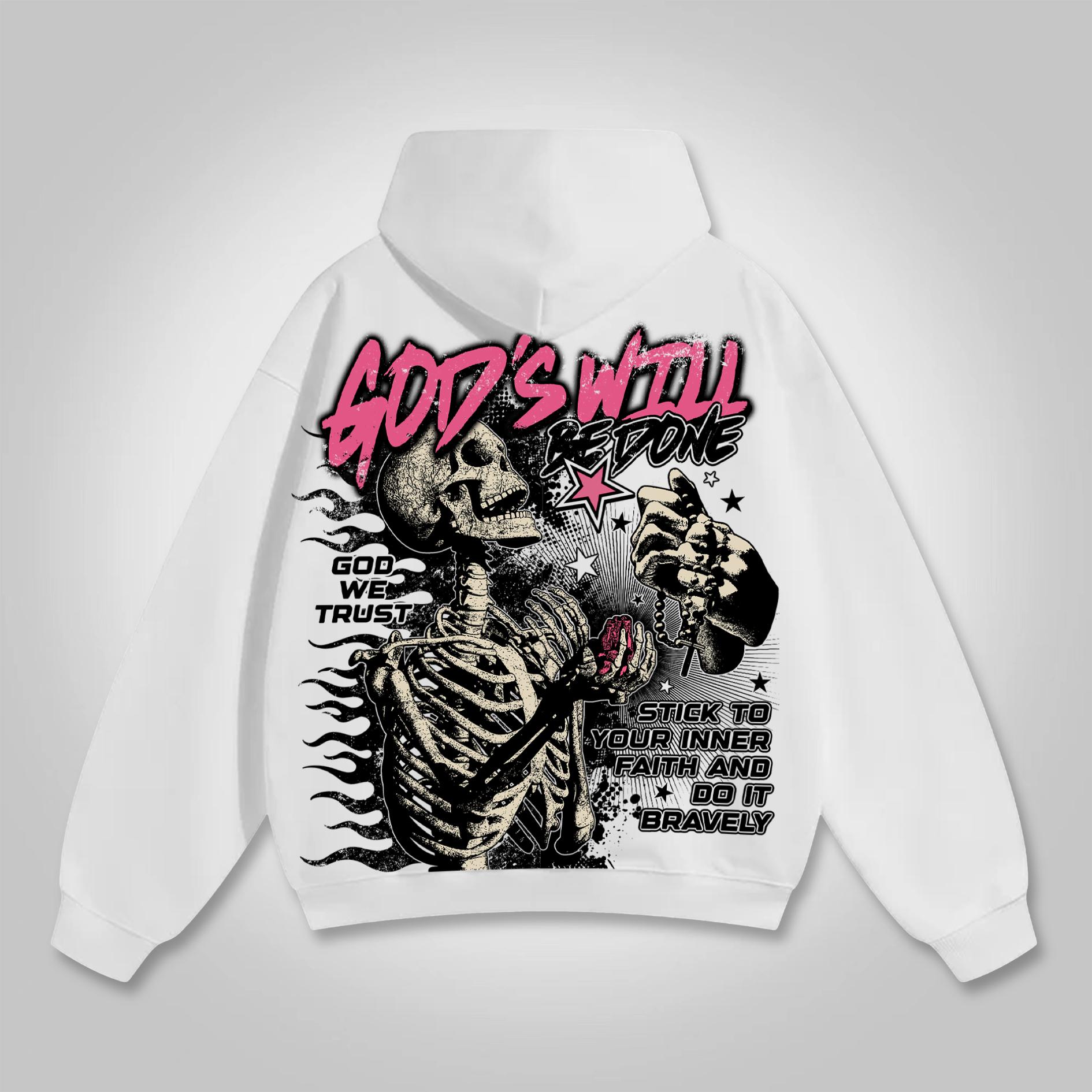 Men's God's Will Be Done Graphic Oversized Hoodie Product Image