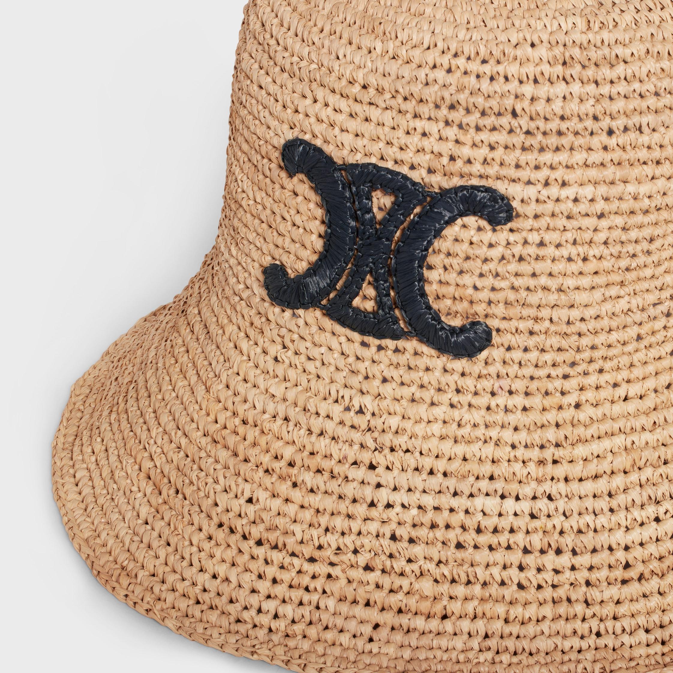 triomphe bucket hat in raffia Product Image