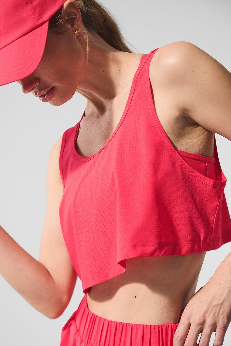 Cropped Sport Star Tank - Candy Red Female Product Image