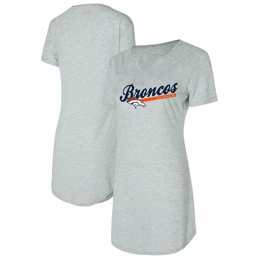 Women's Concepts Sport Gray Denver Broncos Petition Knit Nightshirt,  Product Image