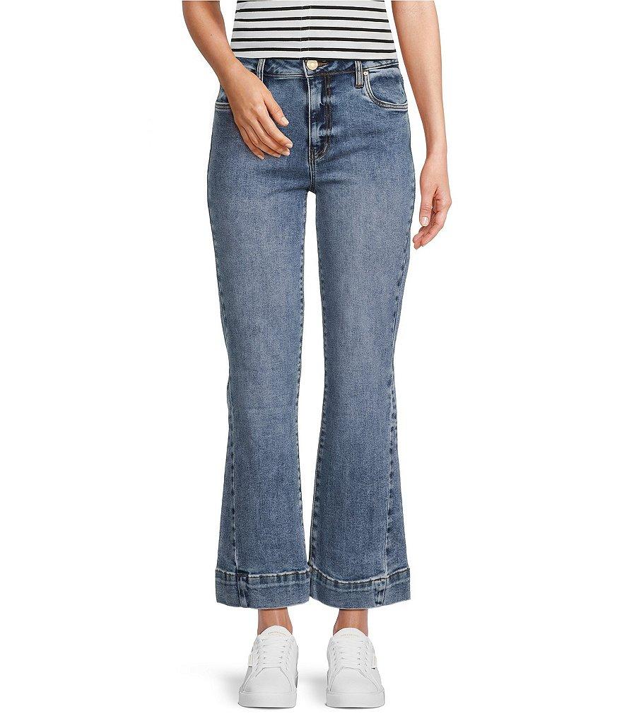 KUT from the Kloth Kelsey High-Rise Wide Leg Bottom-Inset Ankle Jeans Product Image