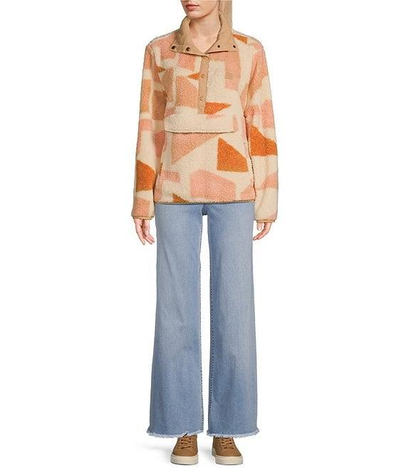 Billabong Switchback Printed Sherpa Button Front Pullover Sweatshirt Product Image