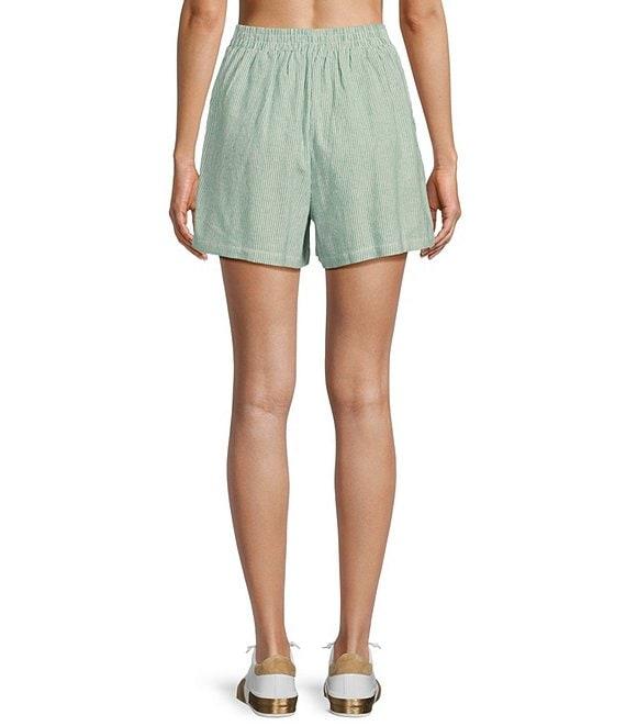 Copper Key Linen Stripe Coordinating Pull On Shorts Product Image
