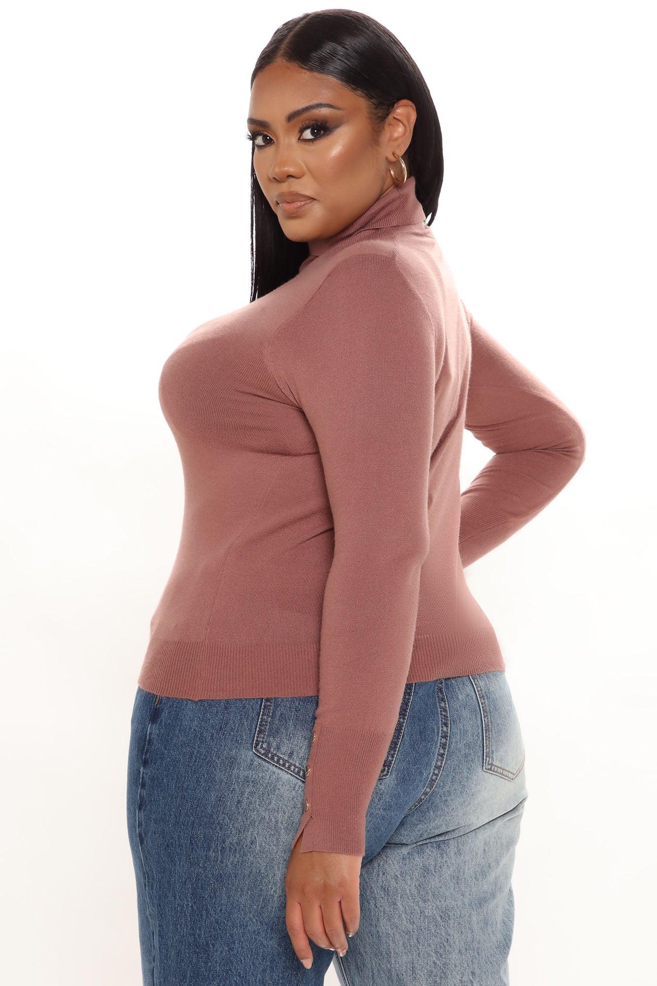 Meet Me Somewhere Turtle Neck Sweater - Mauve Product Image