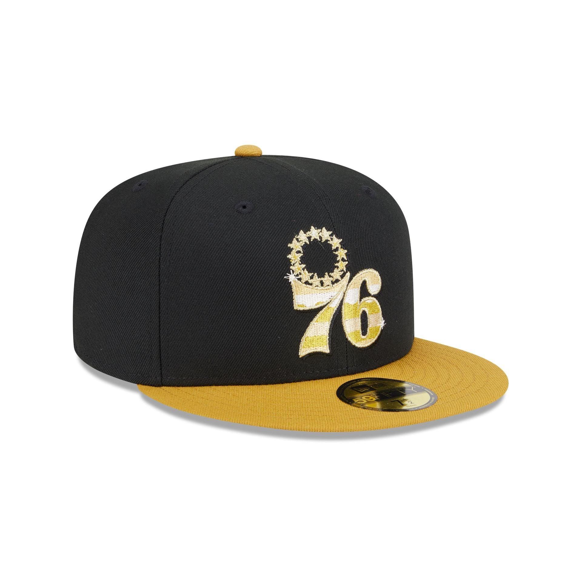 Philadelphia 76ers Metallic Gold Logo 59FIFTY Fitted Hat Male Product Image