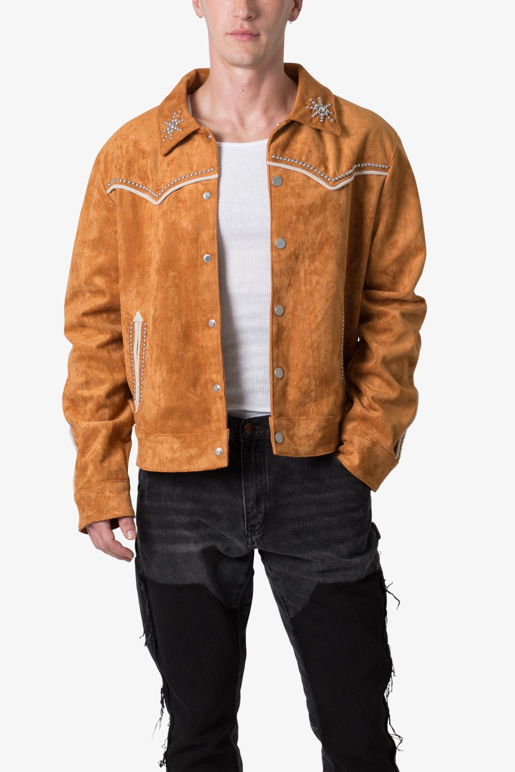 Suede Collared Jacket - Orange Product Image